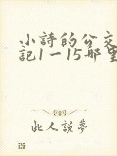 小诗的公交车日记1一15哪里能看