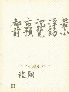 都市沉浮最快超前预览的小说3030