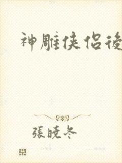 神雕侠侣后传封面