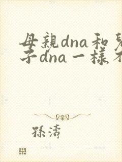 母亲dna和儿子dna一样不
