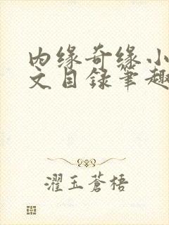 内缘奇缘小说全文目录笔趣阁
