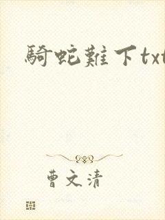 骑蛇难下txt封面