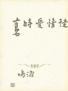 有时爱情徒有虚名封面