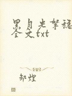 黑月光拿稳小说全文txt