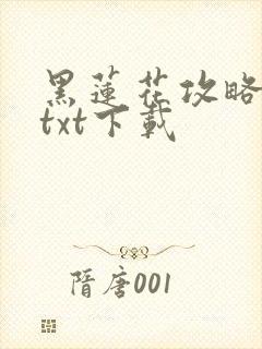 黑莲花攻略手册txt下载