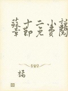 苏十二小说最新章节免费阅读全文