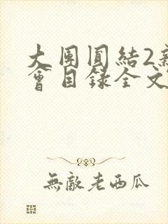 大团圆结2亲情会目录全文阅读视频