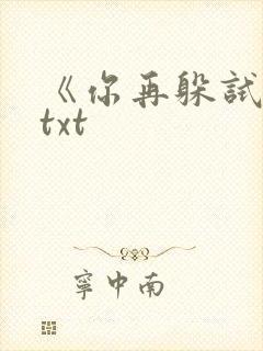 《你再躲试试》txt封面