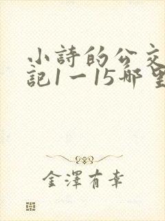 小诗的公交车日记1一15哪里能看