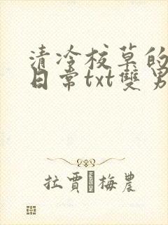 清冷校草的抹布日常txt双男主