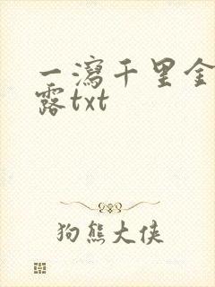 一泻千里金银花露txt