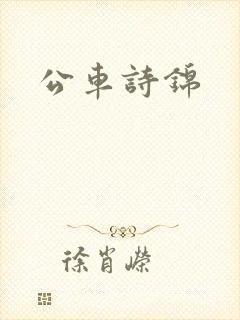 公车诗锦封面