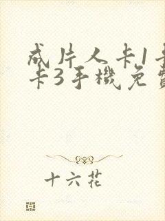 成片人卡1卡2卡3手机免费看封面