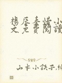 杨辰秦惜小说全文免费阅读最新