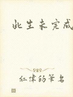此生未完成