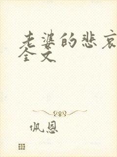 老婆的悲哀小说全文