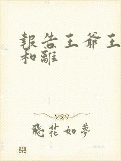 报告王爷王妃要和离