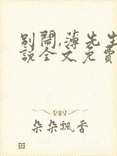 别闹,薄先生小说全文免费阅读