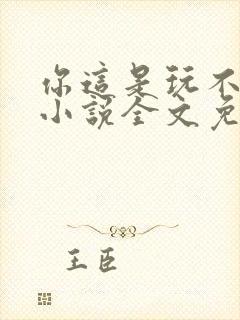 你这是玩不起呀小说全文免费阅读封面