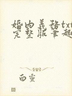 婚内义务txt完整版笔趣阁