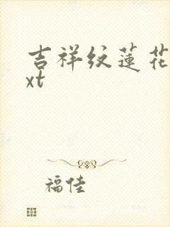 吉祥纹莲花楼txt