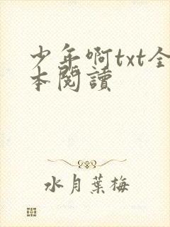 少年啊txt全本阅读