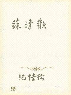 苏清欢封面