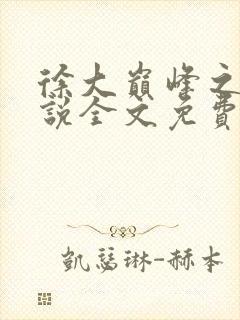 徐大巅峰之路小说全文免费阅读