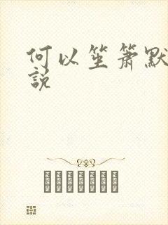 何以笙箫默 小说