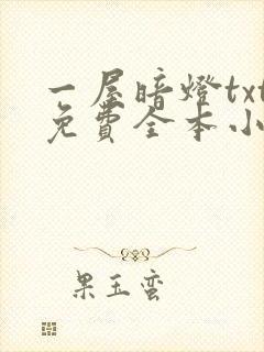 一屋暗灯txt免费全本小说电子书封面