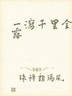 一泻千里金银花露封面