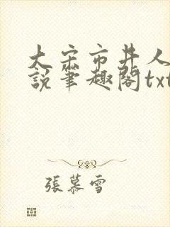 大宋市井人家小说笔趣阁txt