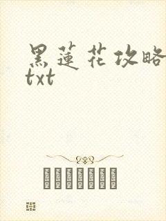 黑莲花攻略手册txt封面