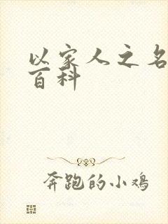 以家人之名百度百科封面