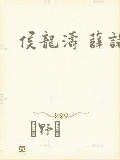 侯龙涛 薛诺封面