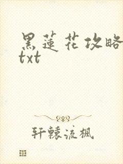 黑莲花攻略手册txt封面