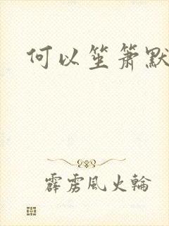 何以笙箫默小说封面