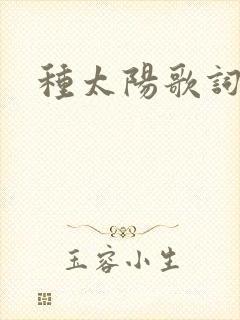 种太阳歌词