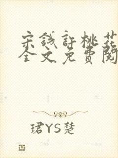 宋钱许桃花小说全文免费阅读