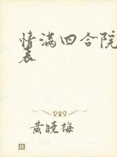 情满四合院演员表封面
