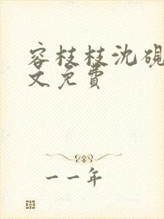 容枝枝沈砚书全文免费封面