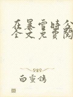 在暴雪时分小说全文免费阅读