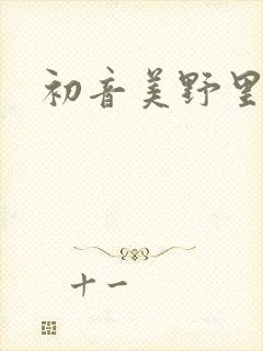 初音美野里封面