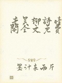 老吴柳诗晴笔趣阁全文免费阅读封面