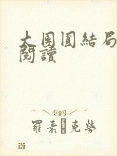 大团圆结局全文阅读封面