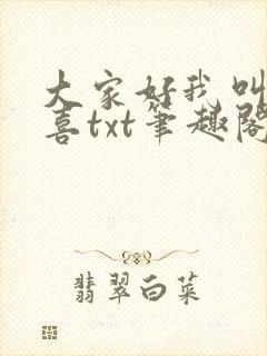 大家好我叫林小喜txt笔趣阁