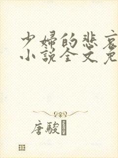 少妇的悲哀榆木小说全文免费阅读笔趣阁下载