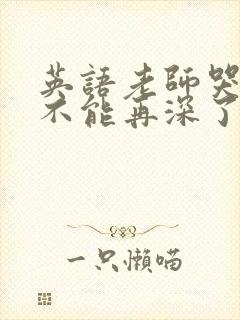 英语老师哭着说不能再深了封面