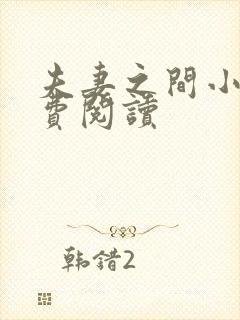 夫妻之间小说免费阅读