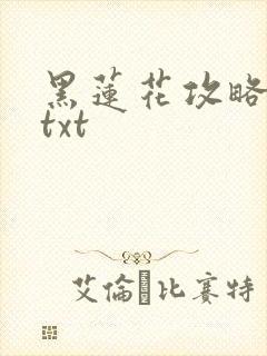 黑莲花攻略手册txt